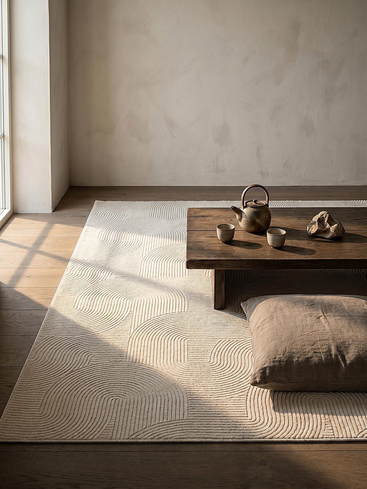 KURZFLORTEPPICH Antirutsch Geometrisch DALAR Polypropylen Creme 200 x 200 cm - Beige, Textil (200/200cm) - KADIMA DESIGN