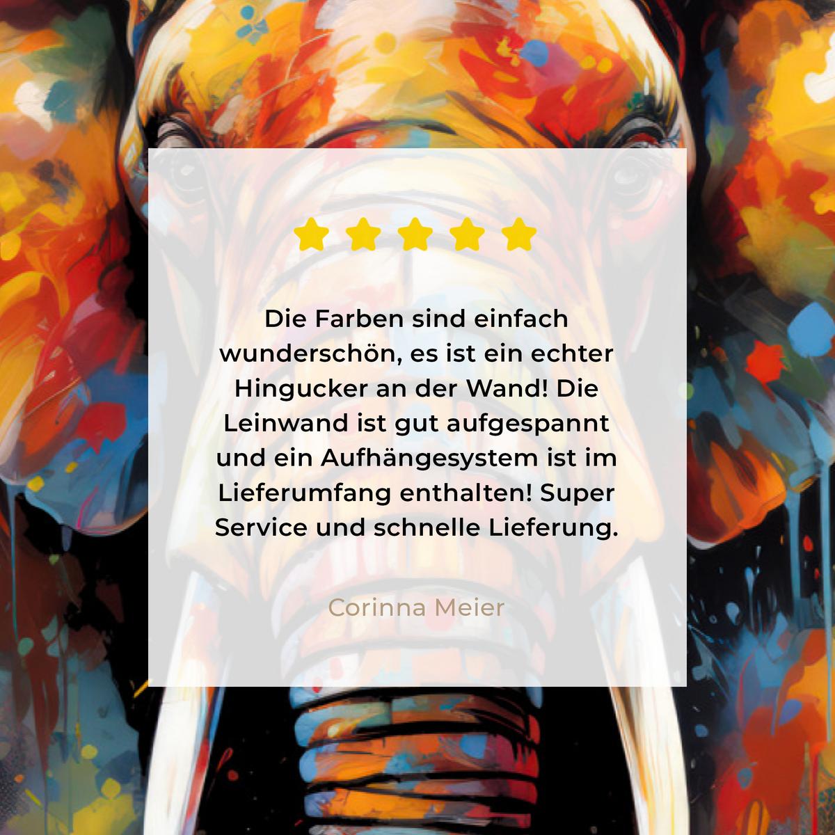 LEINWANDBILD Elefant - Graffiti - Schwarz - Tiere - Farben XXL 150x100 cm - Schwarz, Textil (150/100cm) - MuchoWow