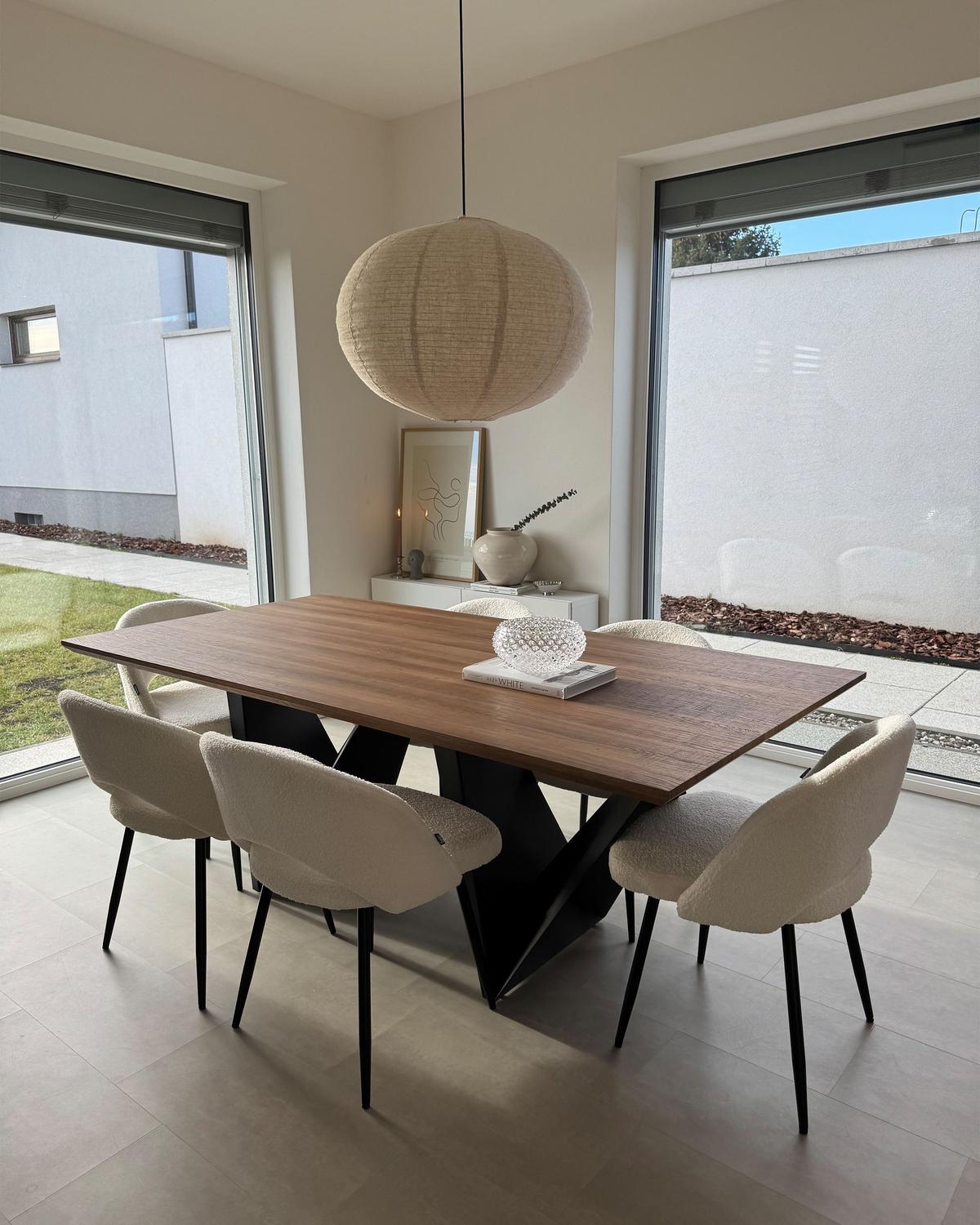 ESSTISCH 200/100/75 cm Dunkelbraun, Schwarz Rechteckig Sintra - Dunkelbraun, Holzwerkstoff (200/100/75cm) - Beliani
