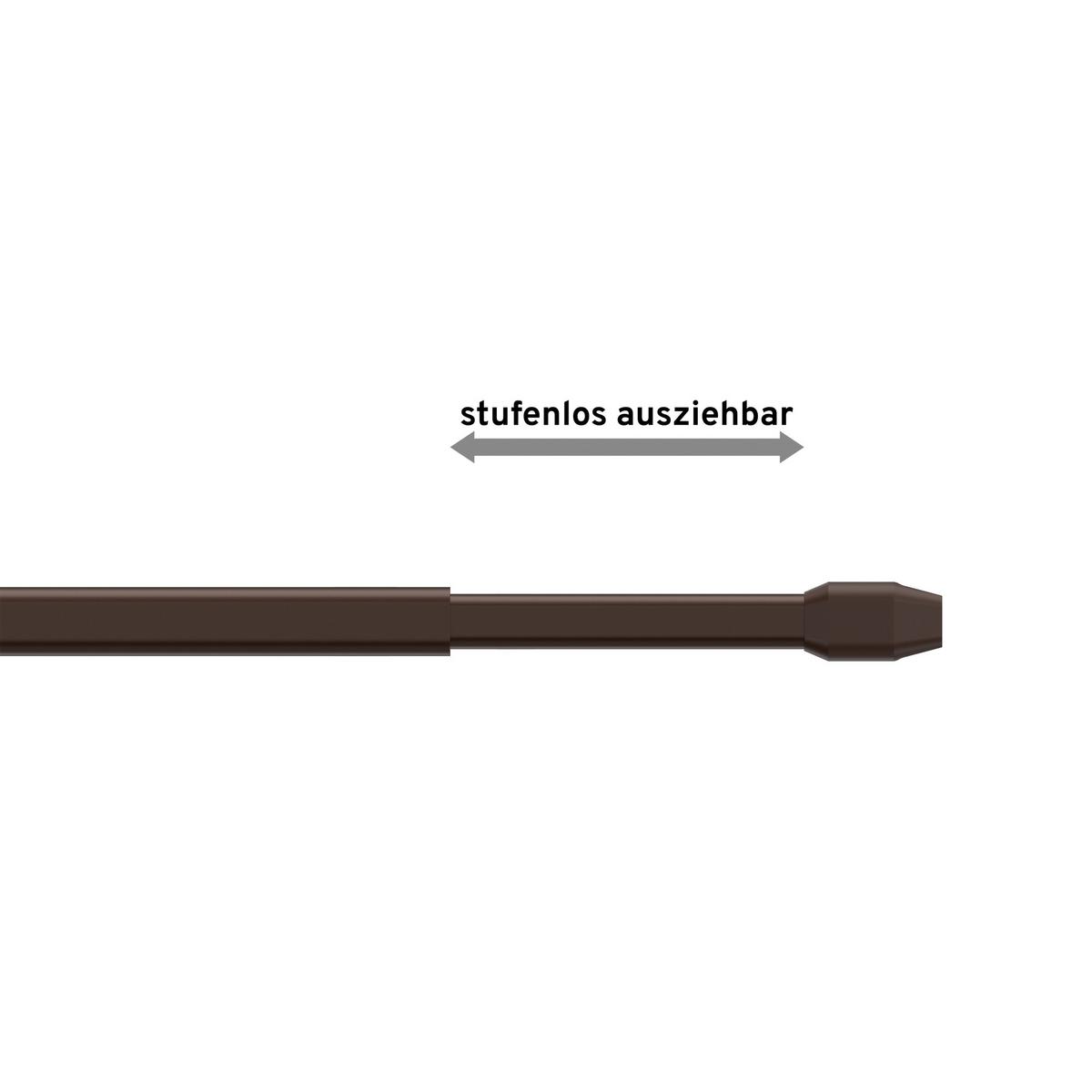 SCHEIBENSTANGEN / VITRAGESTANGEN MIT KLEBEHAKEN Geno 80-140 cm, oval, Braun, Packung 2 Stück - Braun, Kunststoff/Metall (1.2/2.4/140cm) - INTERDECO