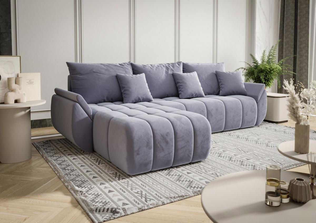 ECKSOFA Louise - Hellblau, Holzwerkstoff/Textil (185/280cm) - Fun Möbel