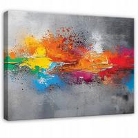 WANDDEKO Abstrakt Grau Loft Modern Bilder Schlafzimmer 100x70 - Grau, Holzwerkstoff (100/70cm) - Wallarena