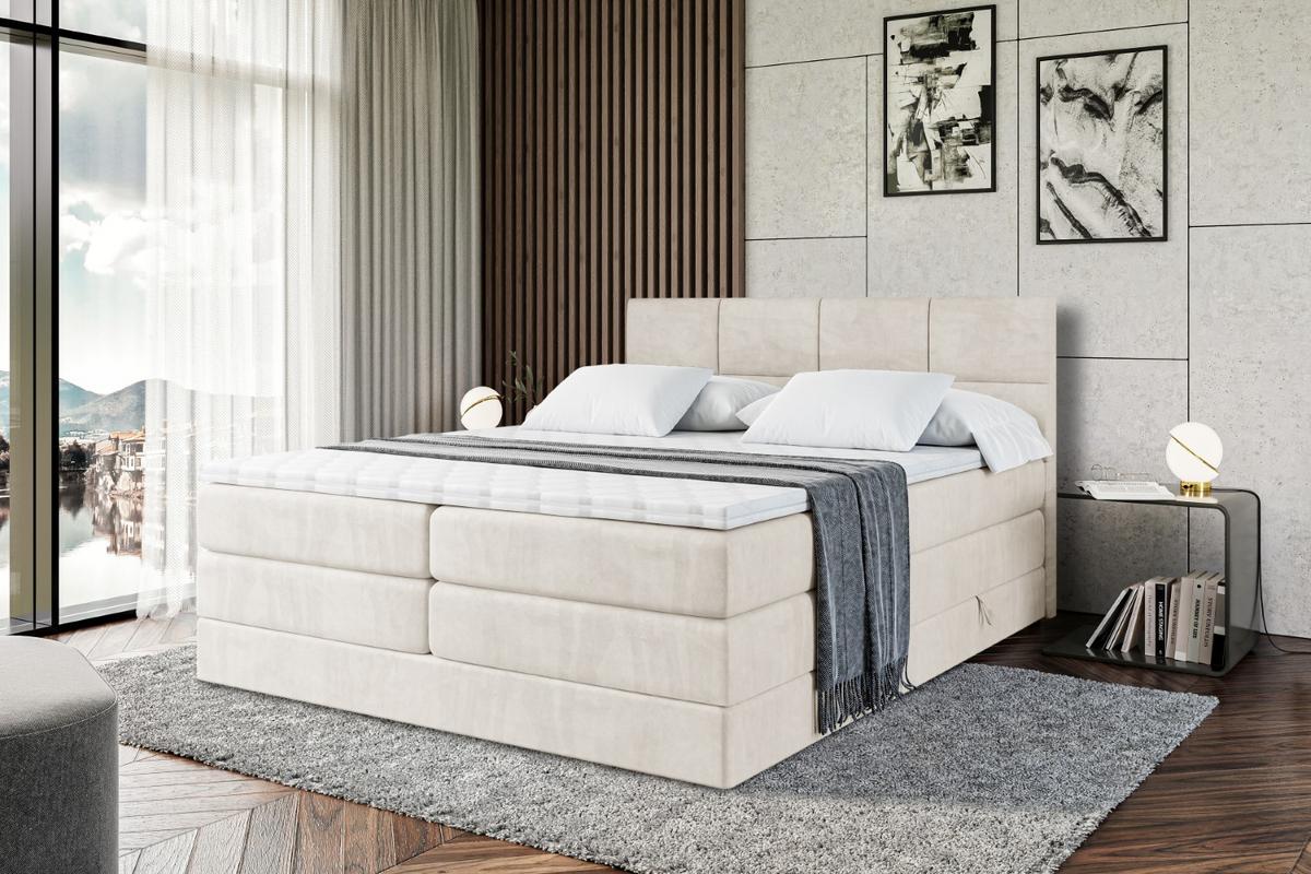BOXSPRINGBETT ARDENI KING - 160x200 - H3/H4 - Creme - Creme, Holzwerkstoff (160/200cm) - ALTDECOR
