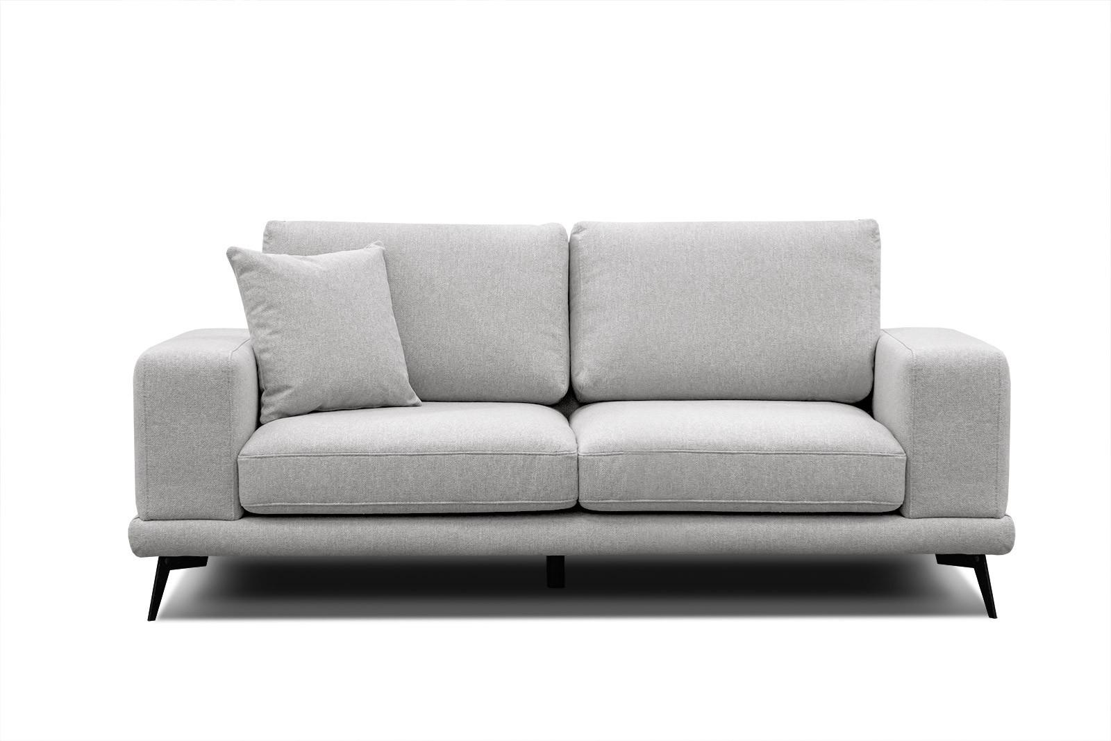 SOFA MEDIOLANE 2,5-Sitzer, hellgrau - Hellgrau, Holzwerkstoff/Textil (203/87/96cm) - Wozimo