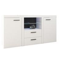 SIDEBOARD RITMO 156x40x82 cm mit 2 Schubladen und 2 Türen Weiß - Weiß, Holzwerkstoff (156/82/40cm) - MASSENO