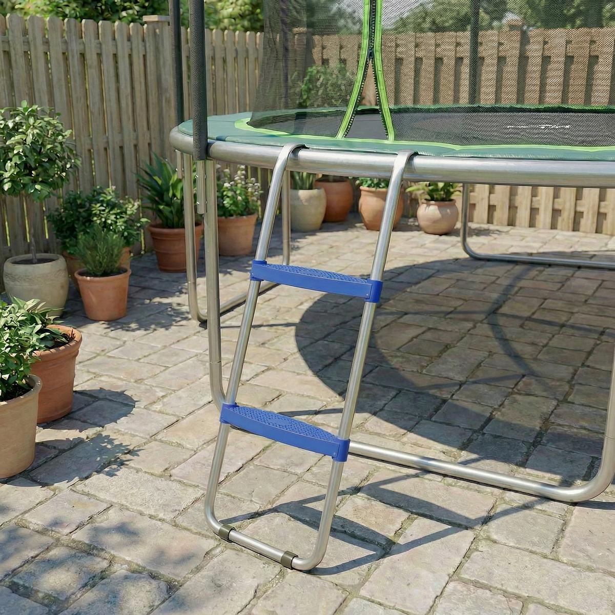 TRAMPOLINLEITER Stahl Kunststoff Blau - Blau, Metall (32/97cm) - SPORTNOW