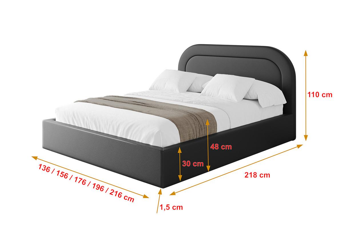 POLSTERBETT mit Bettkasten und Lattenrost, Boxbett ohne Matratze - LERAY 120x200 Schwarz Kunstleder - Schwarz Hochglanz, Holzwerkstoff/Textil (120/200cm) - ALTDECOR