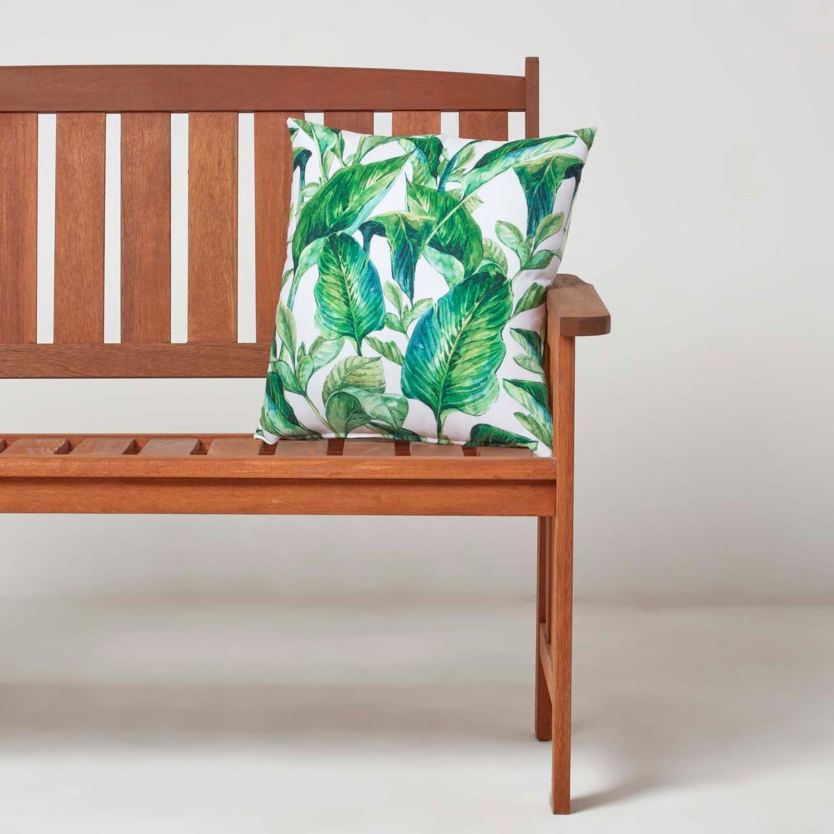 OUTDOOR-KISSEN 2er-Set 45/45 cm – Bananenblätter - Grün, Textil (45/45cm) - Homescapes