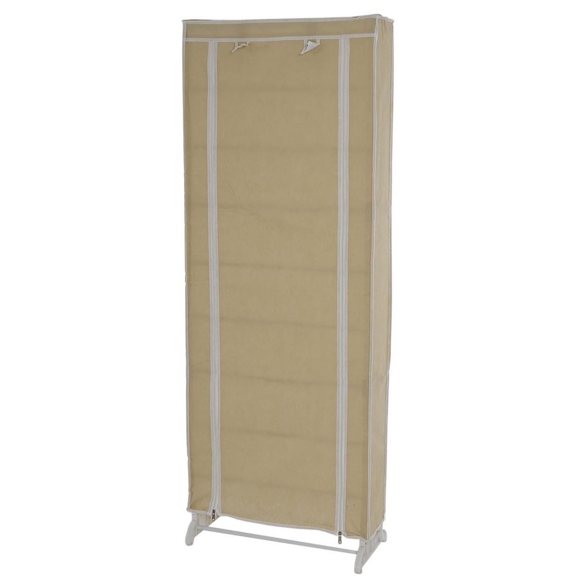 SCHUHSCHRANK STOFF Cremeweiß - Weiß, Metall (52/140/18cm) - MCW