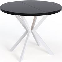ESSTISCH Della runder ausziehbarer, Schwarz 100-180/100/76 cm - Schwarz/Weiß, Holzwerkstoff/Metall (100/180/76cm) - WFL GROUP