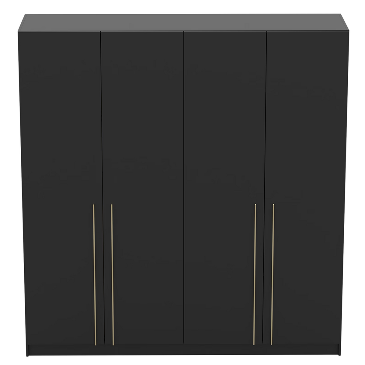 DREHTÜRENSCHRANK ROSA 4D 200/210/55 cm 4-türig Schwarz - Goldfarben/Schwarz, Holz/Holzwerkstoff (200/210/55cm) - imoebel24