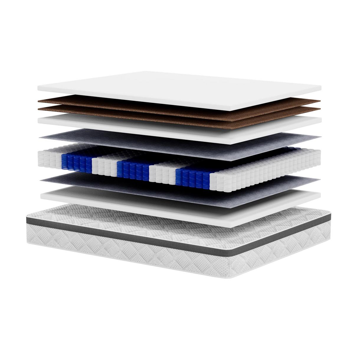 WENDEMATRATZE Mediro Therm 24 cm,7-Zone, mit Kokosmatte, H3/H4, 140x200 - Weiß, Textil (140/200cm) - Beautysofa