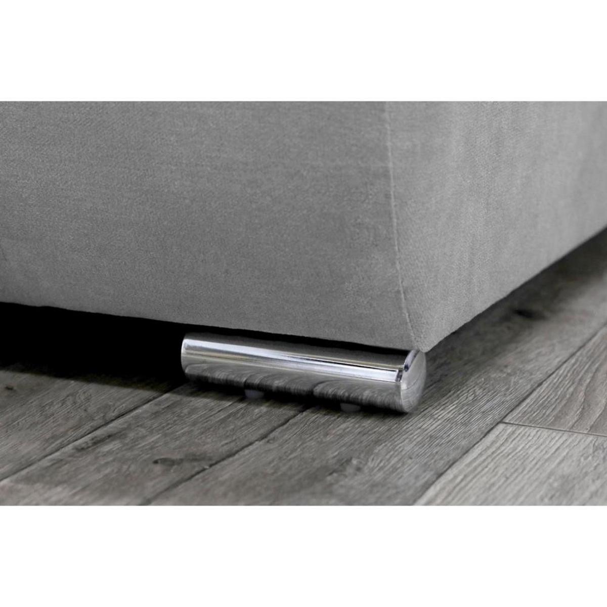 ECKSOFA Draco L hellgrau links - Chromfarben/Hellgrau, Textil/Metall (267/186cm) - Beautysofa
