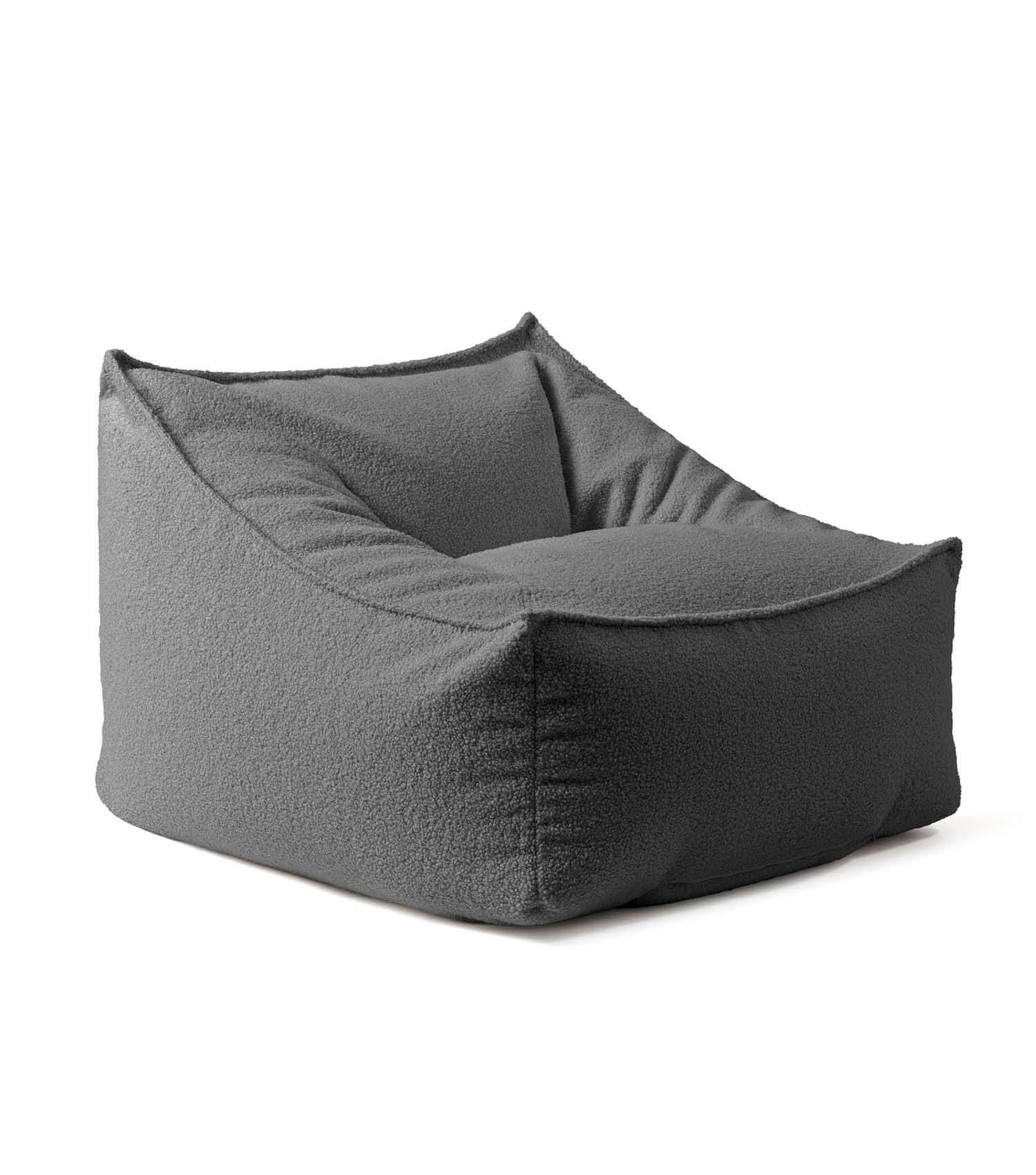 SITZSACK Bouclé Snug - Anthrazit, Textil (95/75/60cm) - Mokebo
