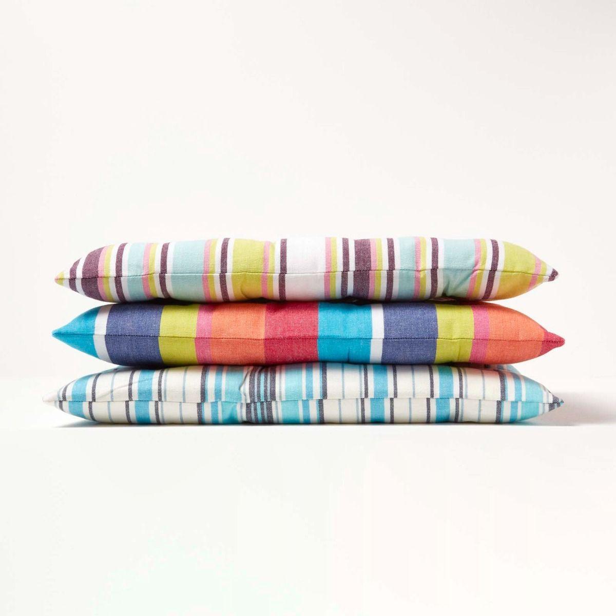 STUHLKISSEN bunt gestreift 40/40/5 cm - Multicolor, Textil (40/40/5cm) - Homescapes