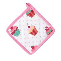 TOPFLAPPEN Cupcakes 20/20 cm, Baumwolle wattiert - Rosa, Textil (20/20cm) - Homescapes