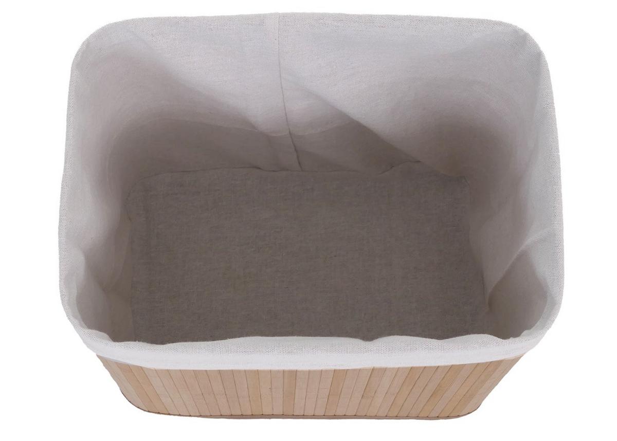 AUFBEWAHRUNGSKORB Braun, Cremeweiß 2er-Set - Creme/Braun, Holz (33/23cm) - MCW