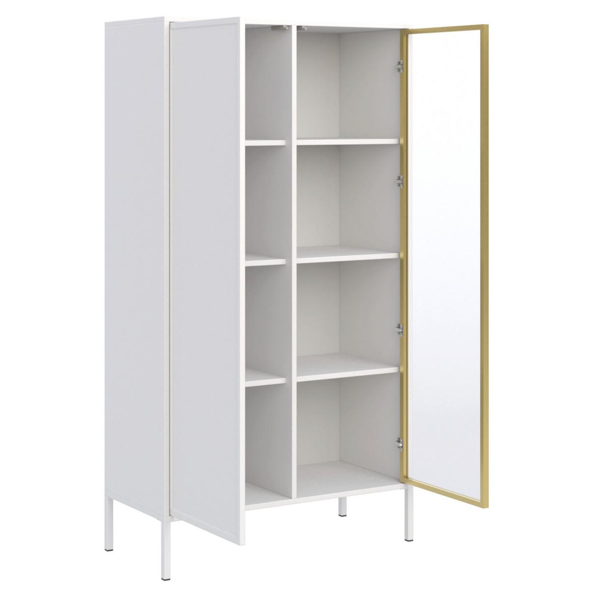 VITRINE Velveto Weiß 90 cm - Weiß, Holzwerkstoff/Metall (90/160.2/40cm) - Selsey