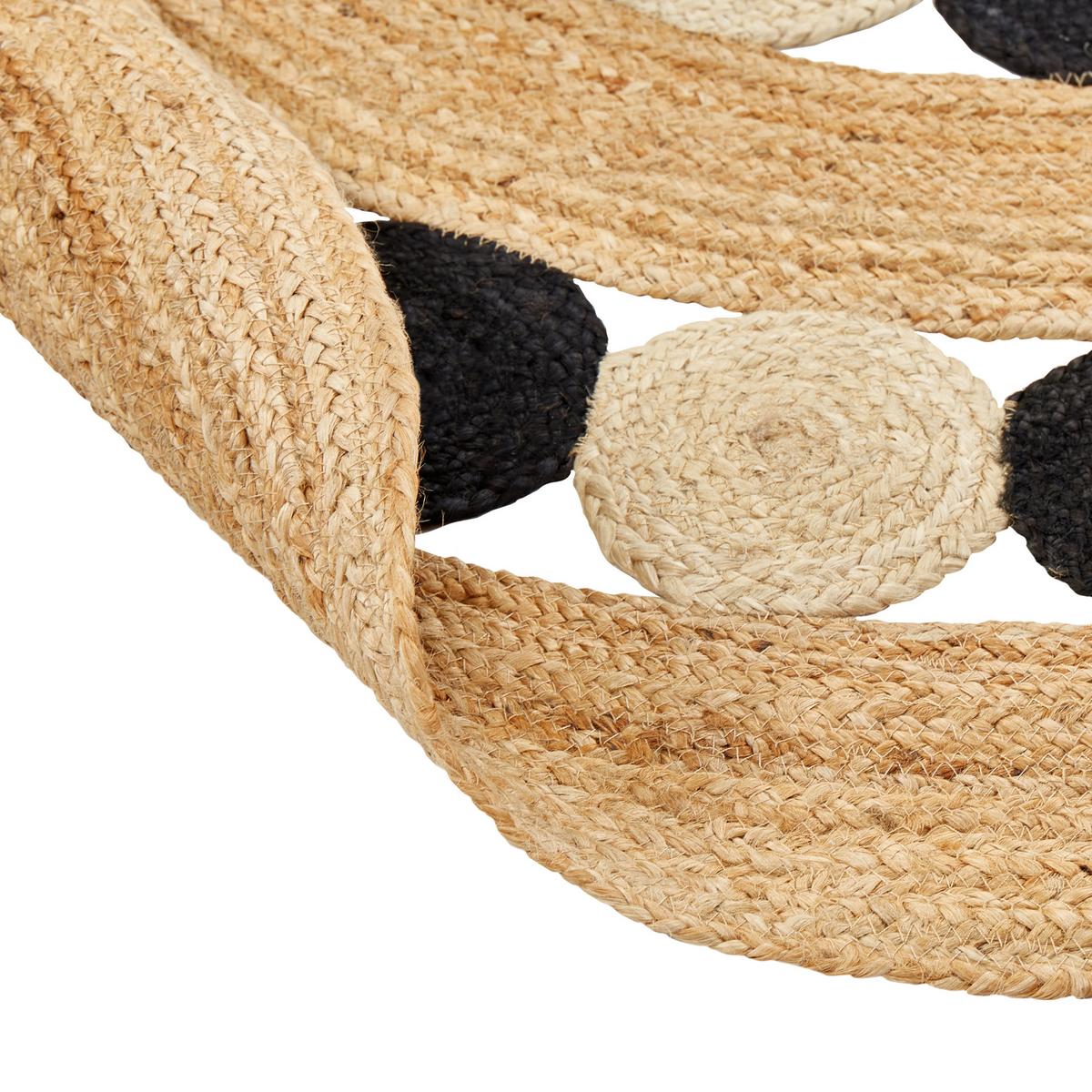 TEPPICH geflochten Hovit 140/140 cm - Beige, Naturmaterialien (140/140cm) - Beliani