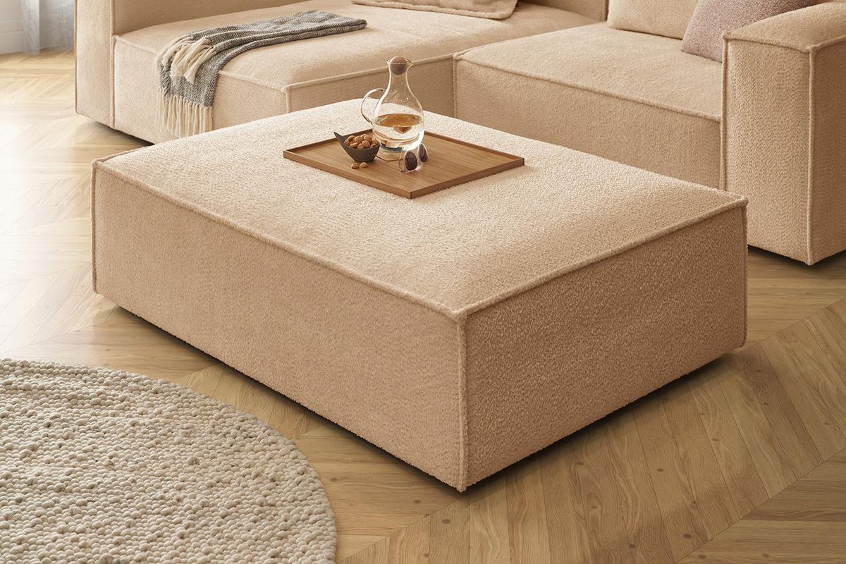 POLSTERHOCKER CARMO Braun Flachgewebe - Braun, Textil (145/43/100cm) - KAWOLA