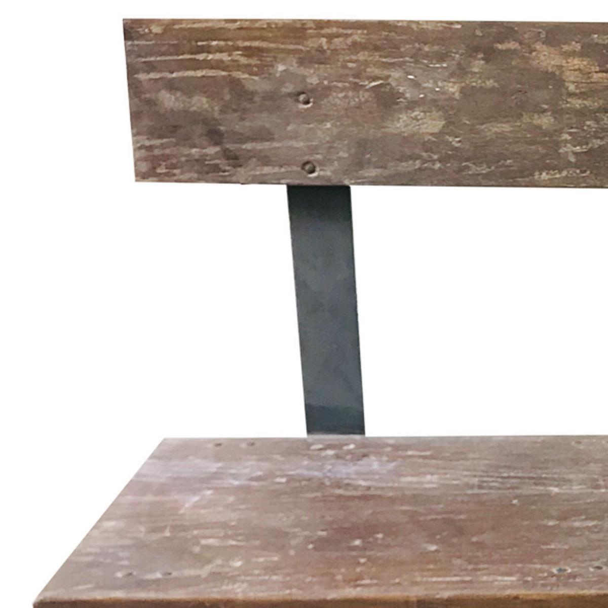 BANK aus Metall und Holz, braun, 142x44x98cm - Multicolor, Holz (142/98/44cm) - Wanderlust