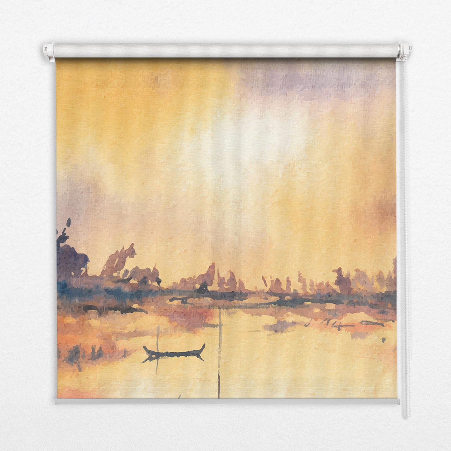 INNENROLLO - Fensterrollo - Rollo - 80x140 cm - Sonnenuntergang über dem See - Orange, Kunststoff (80/140/0.5cm) - TULUP