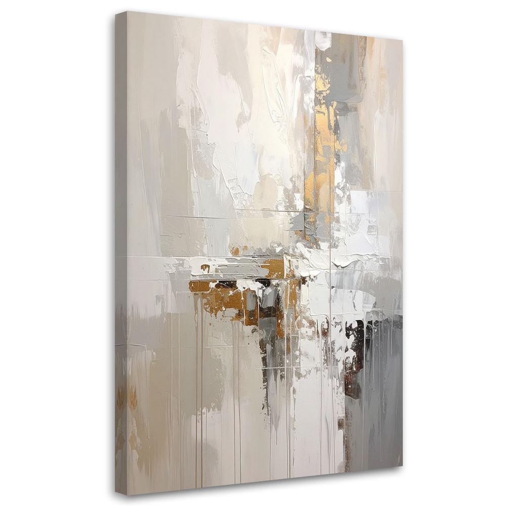 LEINWANDBILD, Beige graue Abstrakt - Grau, Textil (60/90cm) - Feeby