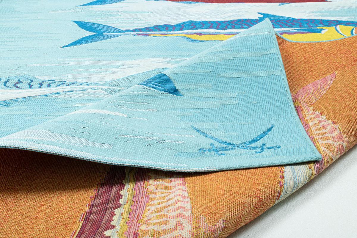 OUTDOORTEPPICH Rantum Beach 100x200 cm - Türkis, Textil (100/200cm) - Sansibar SYLT