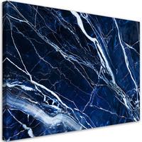 LEINWANDBILD Blaue weiße Marmorstruktur 120x80cm - Blau, Textil (120/80cm) - Feeby
