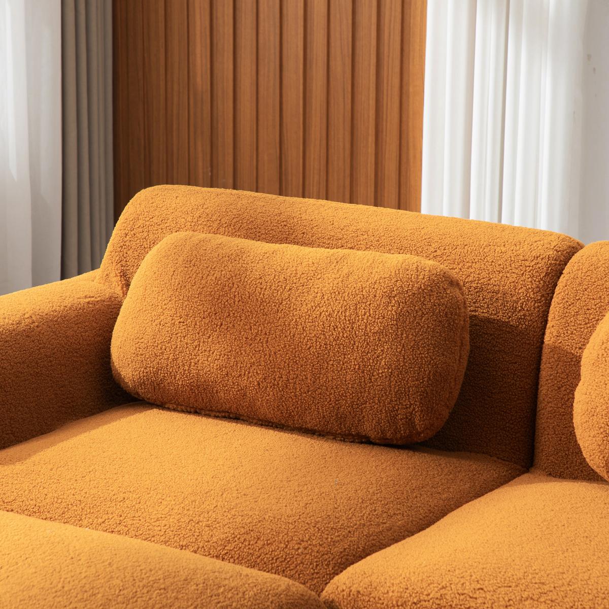 2-SITZER SOFA Modulares Chenille Kompressionssofa - Cognac, Textil (189/71/91cm) - Urban Meuble