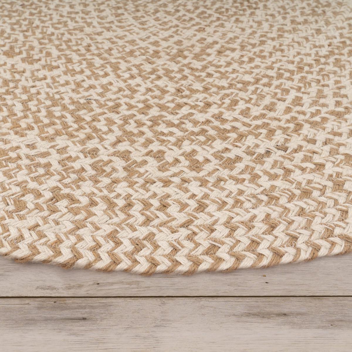 NATURTEPPICH handgewebt wendbar, im Boho-Stil, Beige, Ø 120 cm - Beige, Textil (120/120cm) - KADIMA DESIGN