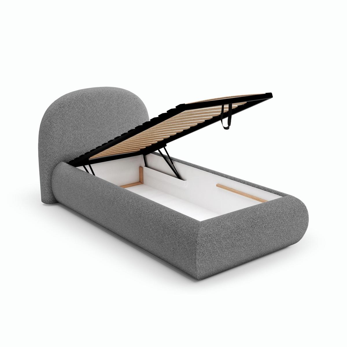 POLSTERBETT Motti 90x200, Einzelbett mit Bettkasten, ohne Matratze, Dunkelgrau - Dunkelgrau, Holzwerkstoff (90/200cm) - Beautysofa