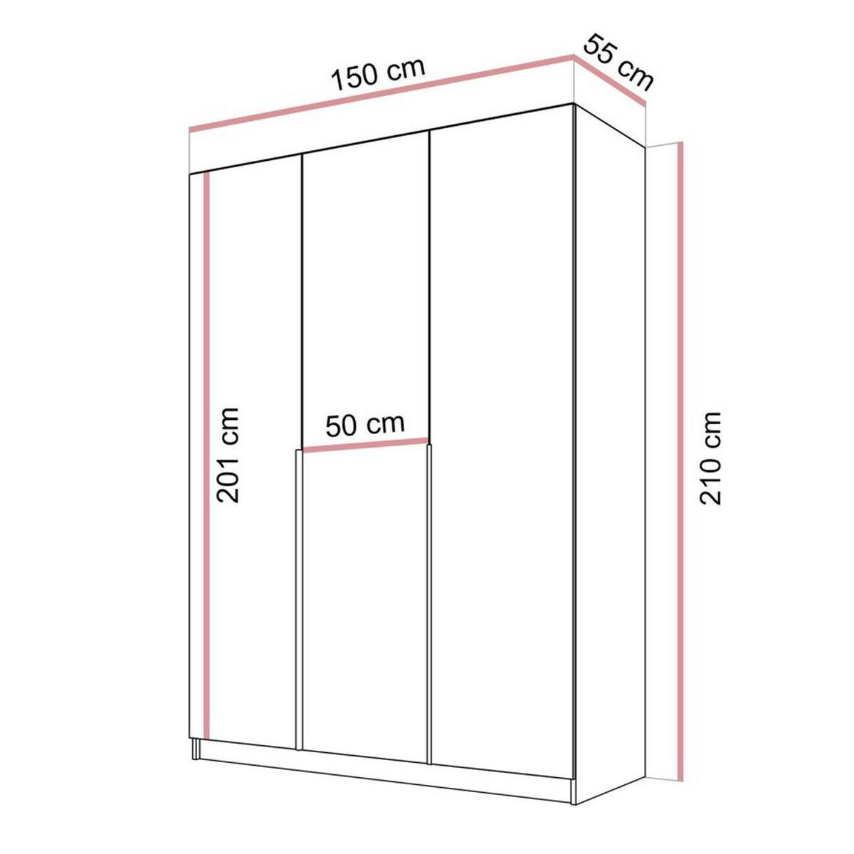 KLEIDERSCHRANK AUREL KASCHMIR 3D - Kaschmir, Holzwerkstoff (150/210/55cm) - Lookway