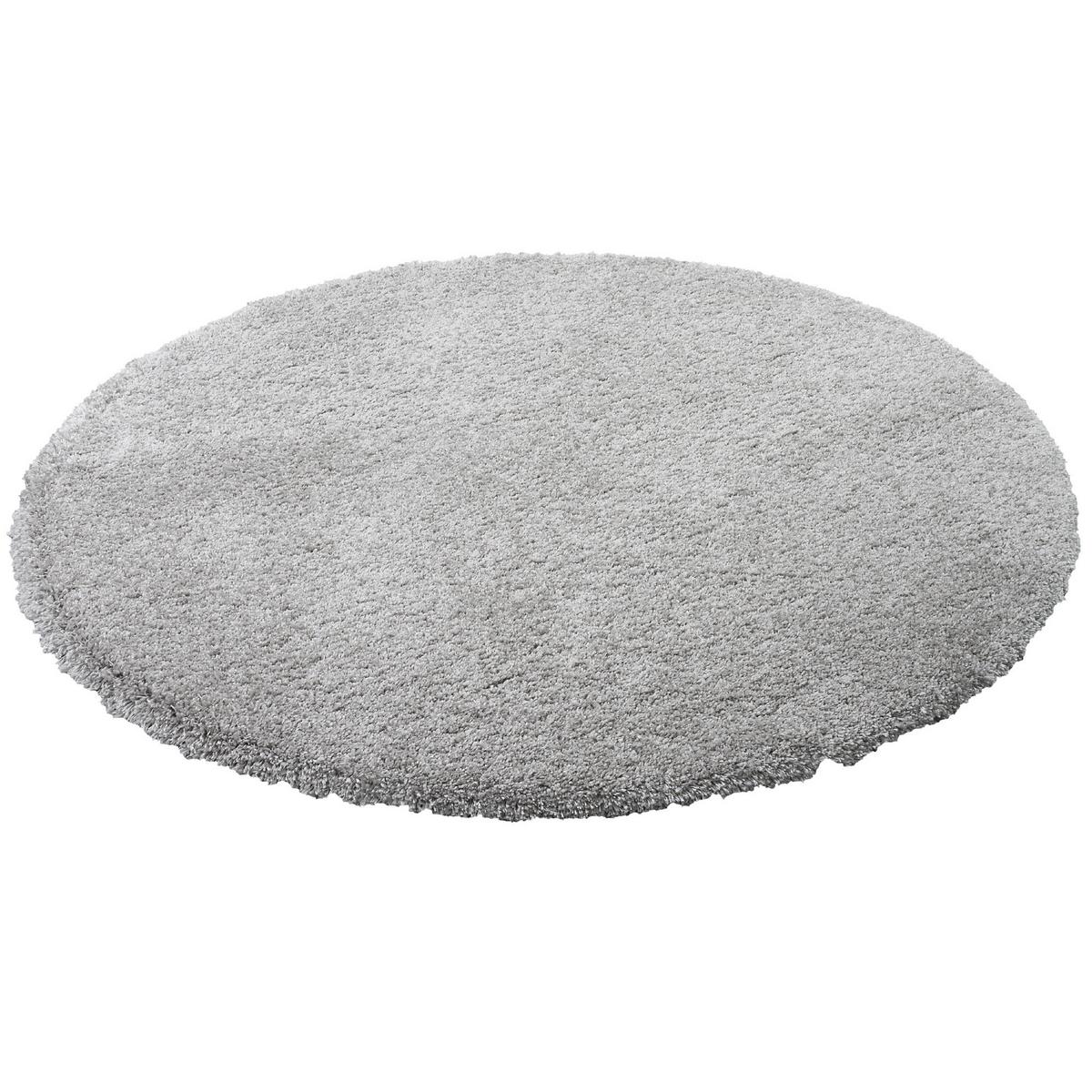 LUXUS HOCHFLOR SHAGGY TEPPICH DREAM RUND - Grau, Textil (133/133cm) - Snapstyle