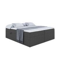 BOXBETT mit H4-Matratze und Lattenrost - MARCE BW - 140x200 Dunkelgrau - Dunkelgrau, Holzwerkstoff (140/200cm) - ALTDECOR