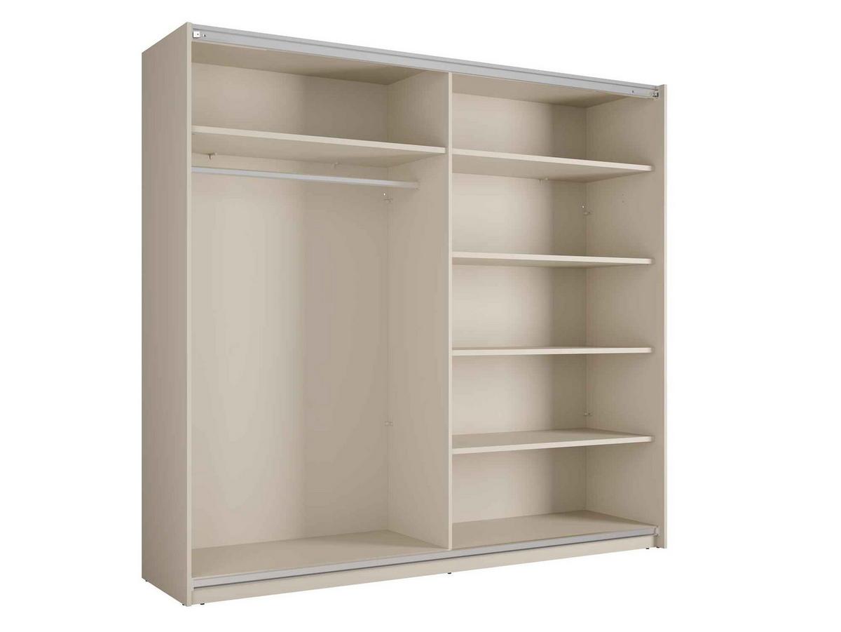 SCHWEBETÜRENSCHRANK RADEN 221/207/60cm 2-türig mit Spiegel Beige - Beige, Holzwerkstoff (221/207/60cm) - MASSENO