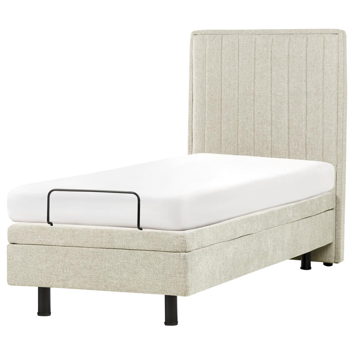 BETT verstellbar 80/200 cm Stoff Beige Castellan - Beige, Textil (80/200cm) - Beliani