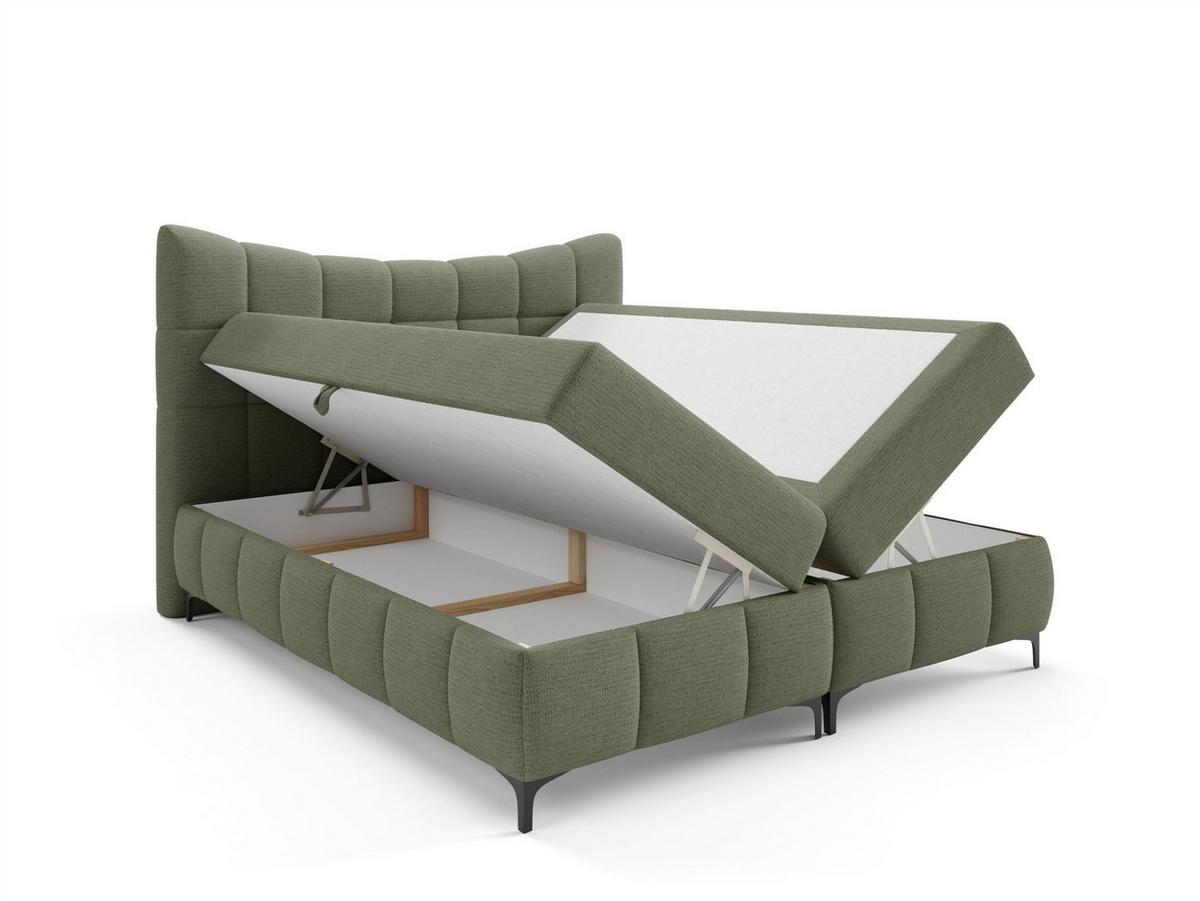 BOXBETT Charles Premi.. In Aragon - Grün, Holzwerkstoff/Textil (160/200cm) - Fun Möbel