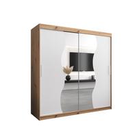 SCHWEBETÜRENSCHRANK 200/200/62 2-türig - Silberfarben/Weiß, Holz/Kunststoff (200/200/62cm) - MÖBEL KRYSPOL