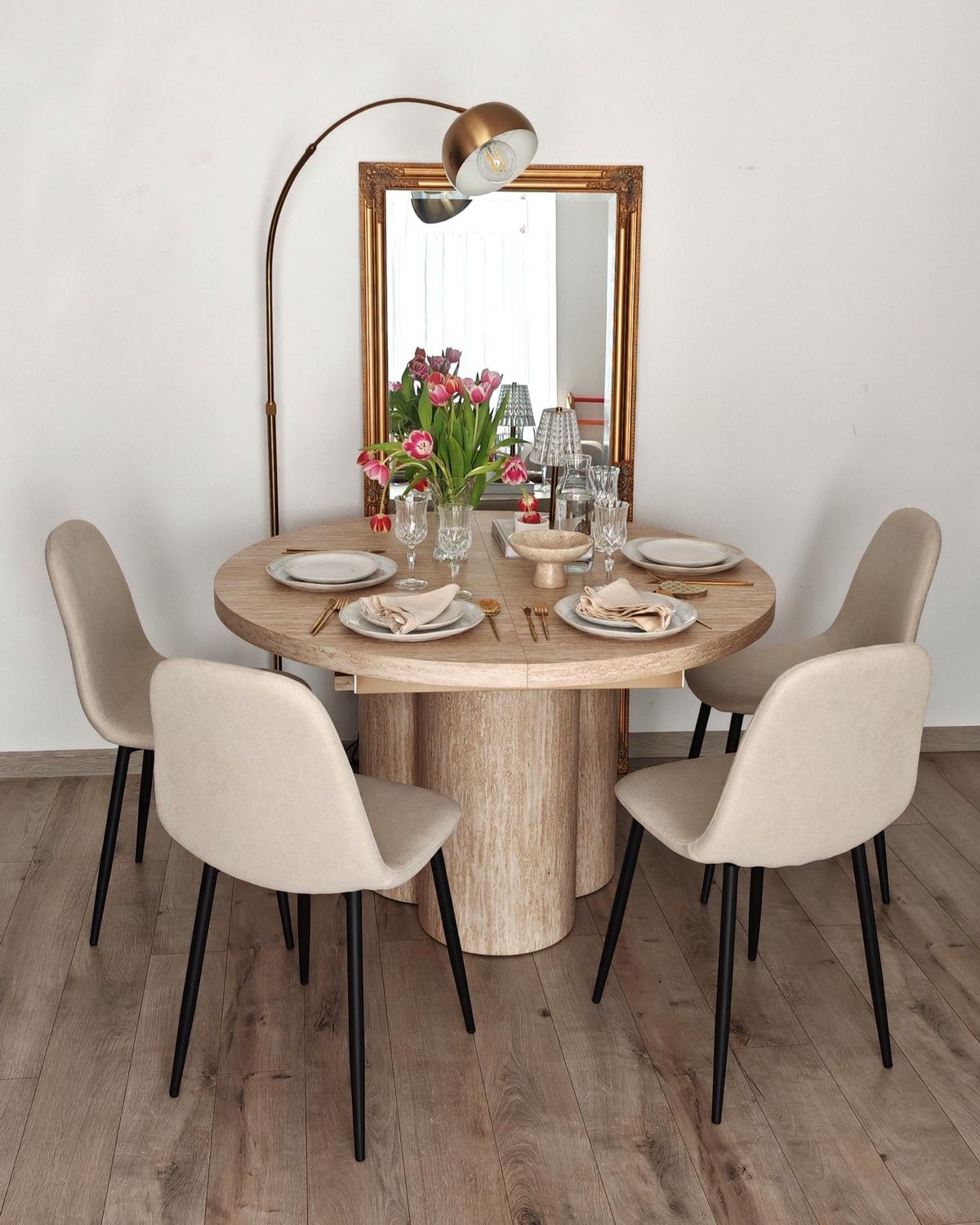 AUSZIEHBARER Braun Moraine - Braun, Holzwerkstoff (120/120/76cm) - Beliani