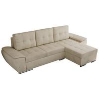 ECKSOFA UMBRIA L Beige Velvet - Beige/Grau, Textil (271/157cm) - MKS