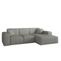ECKSOFA Celes Premium Stoff Scala - Grau, Holzwerkstoff/Textil (266/165cm) - Fun Möbel