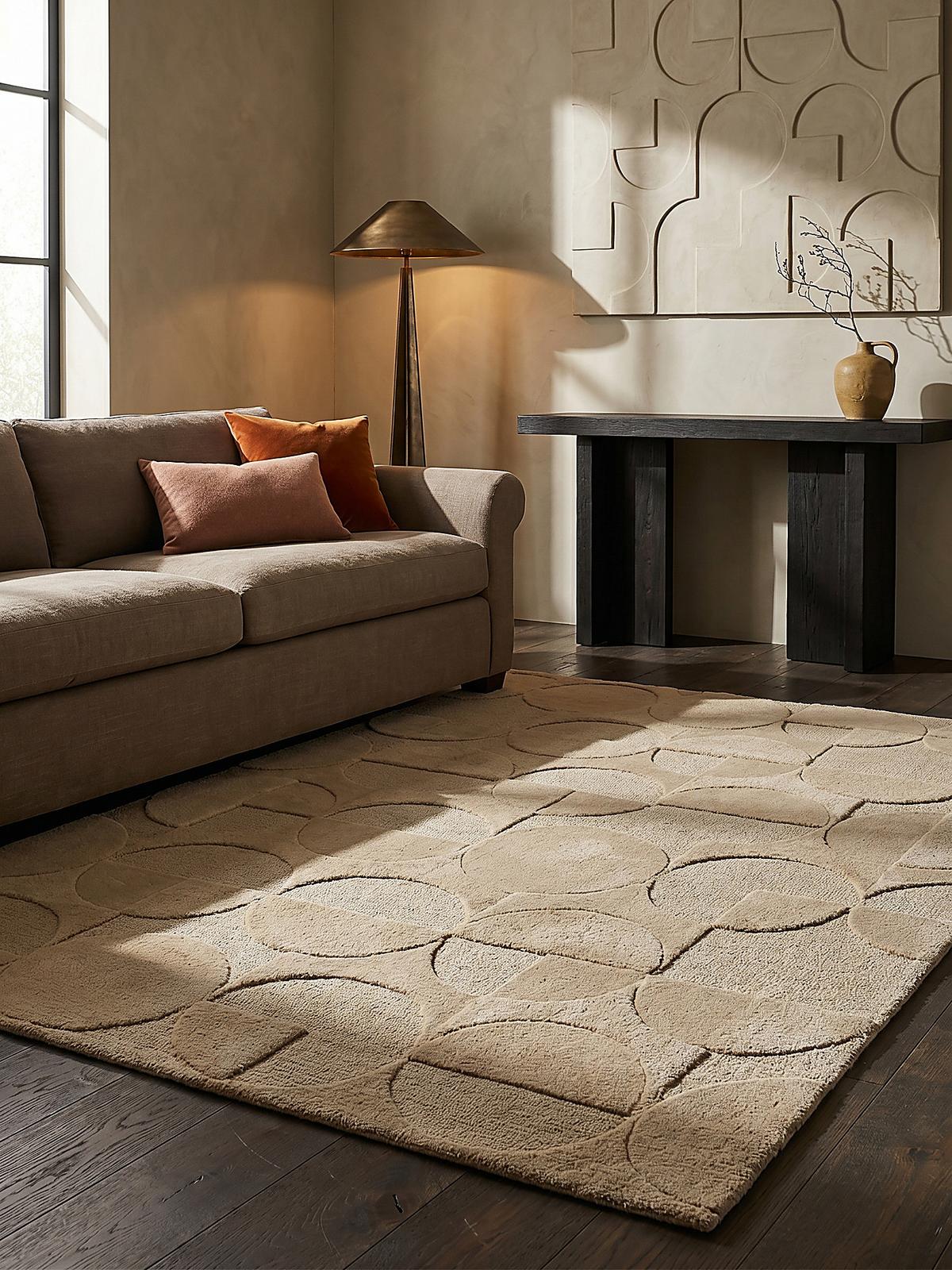 WOLLTEPPICH DEBEN, geometrisch, aus Wolle, Natur, 60 x 230 cm - Braun, Textil (230/60cm) - KADIMA DESIGN