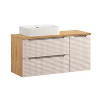 WASCHTISCH 120cm Mallory Beige und Holz - Braun, Holzwerkstoff (120/59.5/46cm) - Petits-meubles