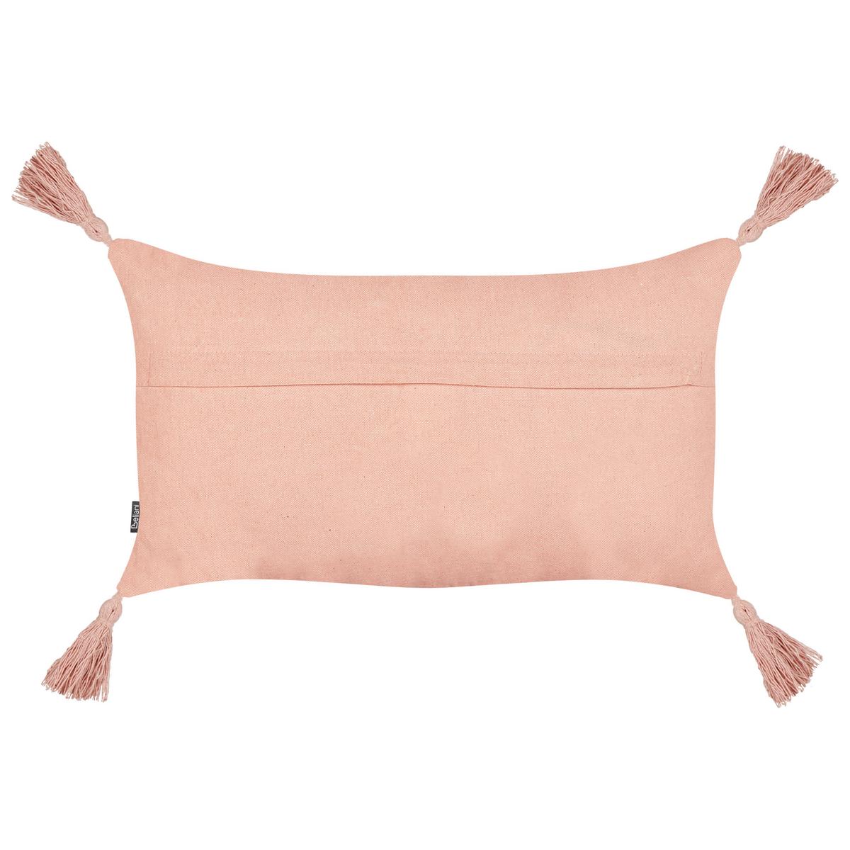 DEKOKISSEN 2er-Set Pfirsichrosa 30/50 cm Valvaria - Pink, Naturmaterialien (50/30cm) - Beliani