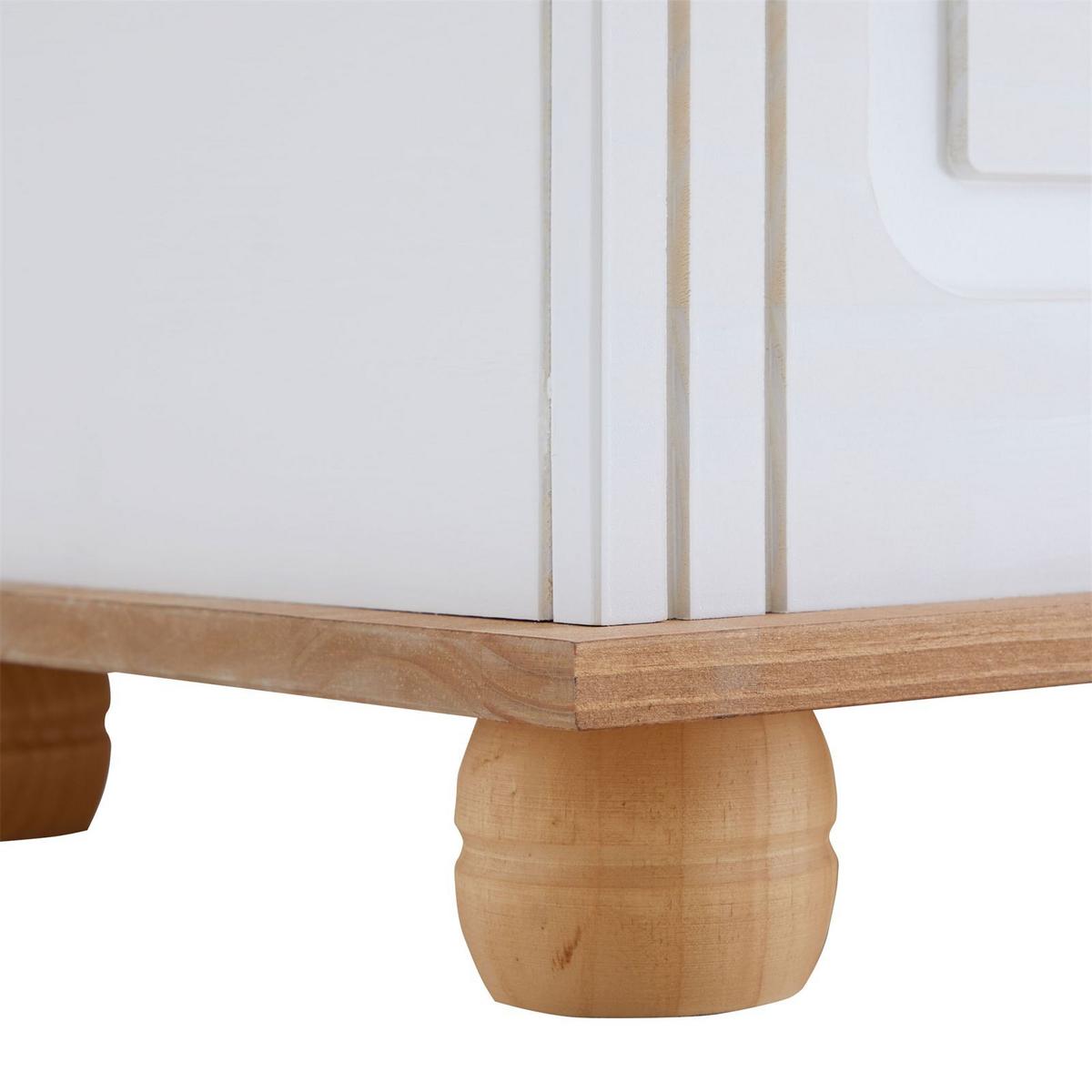 SITZTRUHE BRISTOL weiß/braun - Weiß/Braun, Holz (85/45/43cm) - IDIMEX
