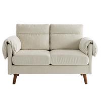 2-SITZER-SOFA aus beigem chenille, kompakt und platzsparend - Beige, Textil (70/85/124cm) - Urban Meuble