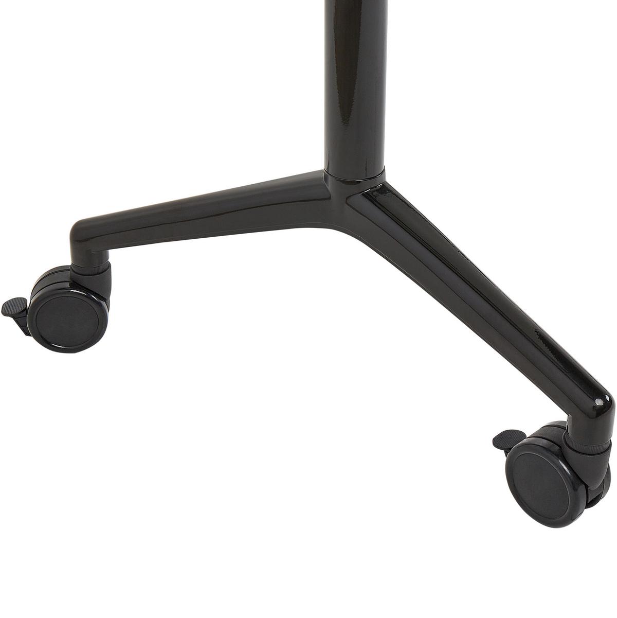 SCHREIBTISCH Zusammenklappbarer Hellbraun 180/60 cm mit Rädern Cavi - Schwarz/Braun, Holzwerkstoff (60/180/75cm) - Beliani