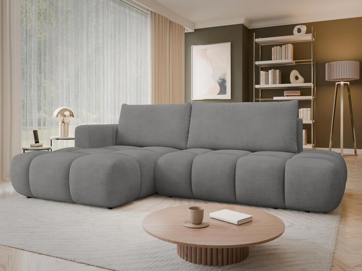 ECKSOFA Soffi, Seite: Links - Greige/Schwarz, Holz/Kunststoff (283/166cm) - MIRJAN24