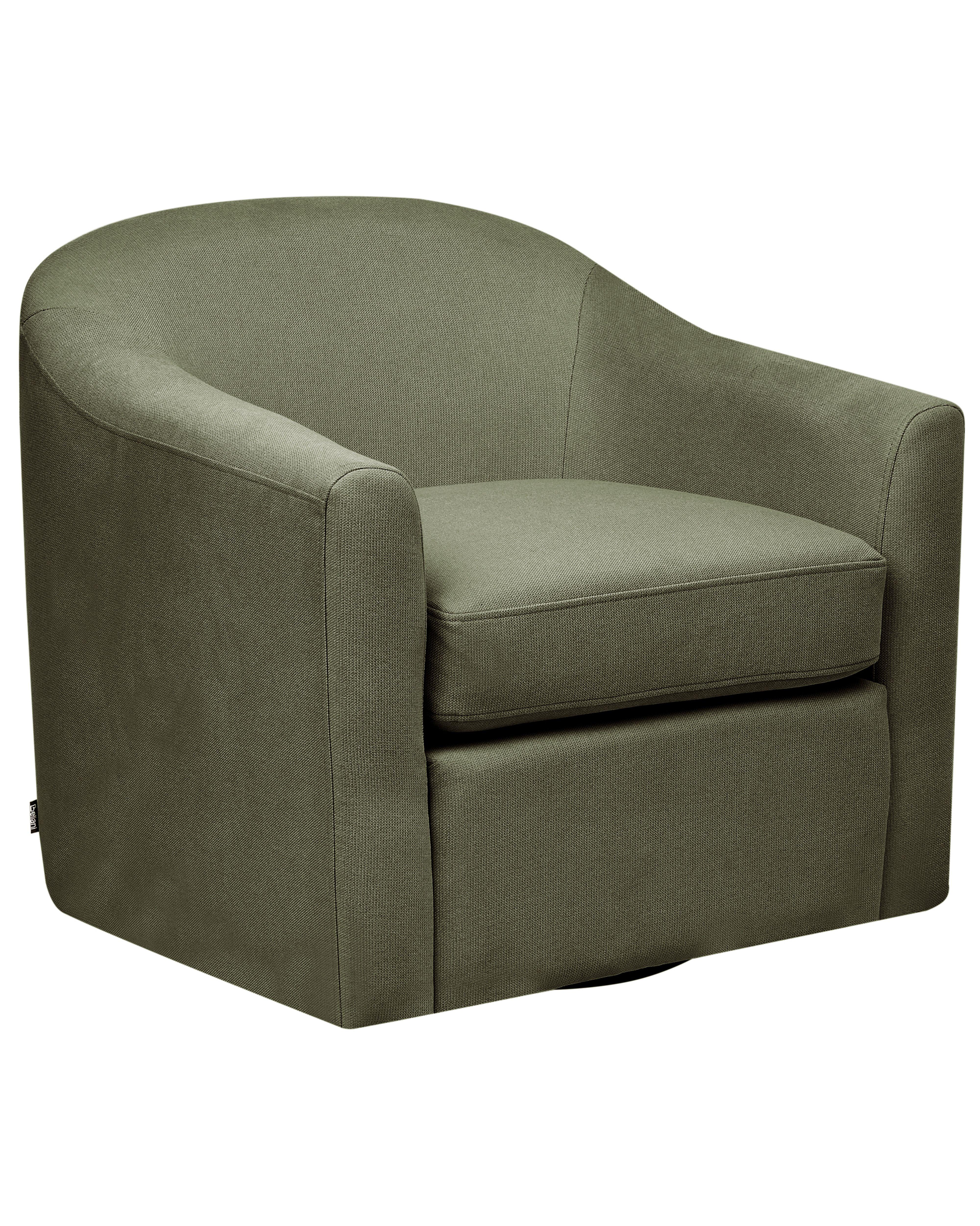 DREHSESSEL Grün Magnor - Schwarz/Grün, Textil (76/74/73cm) - Beliani
